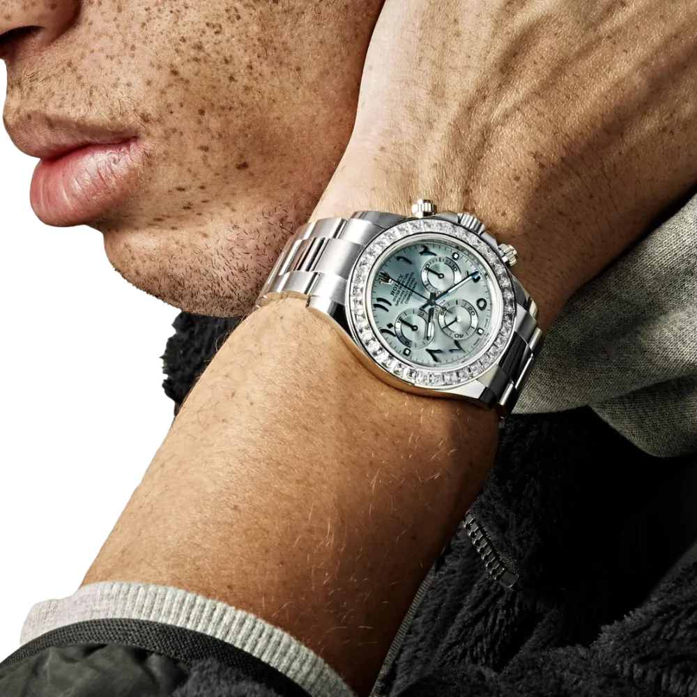 Rolex Daytona 116576TBR Platinum Diamond Ice Blue Arabic Dial - Image 9