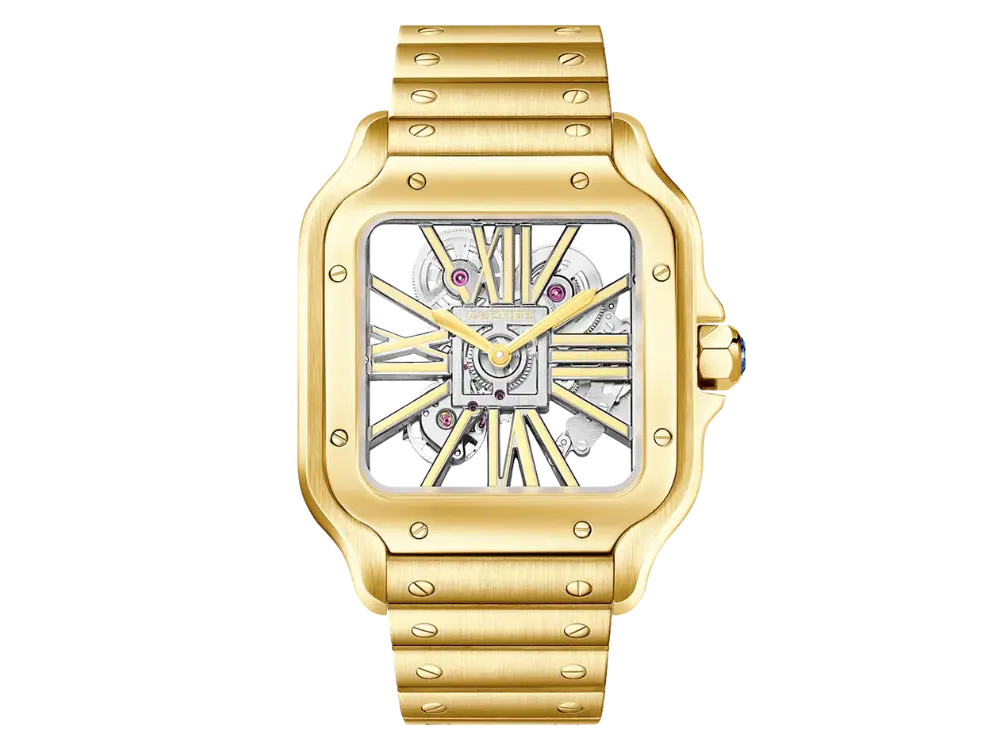 Santos de Cartier Large Skeleton Yellow Gold