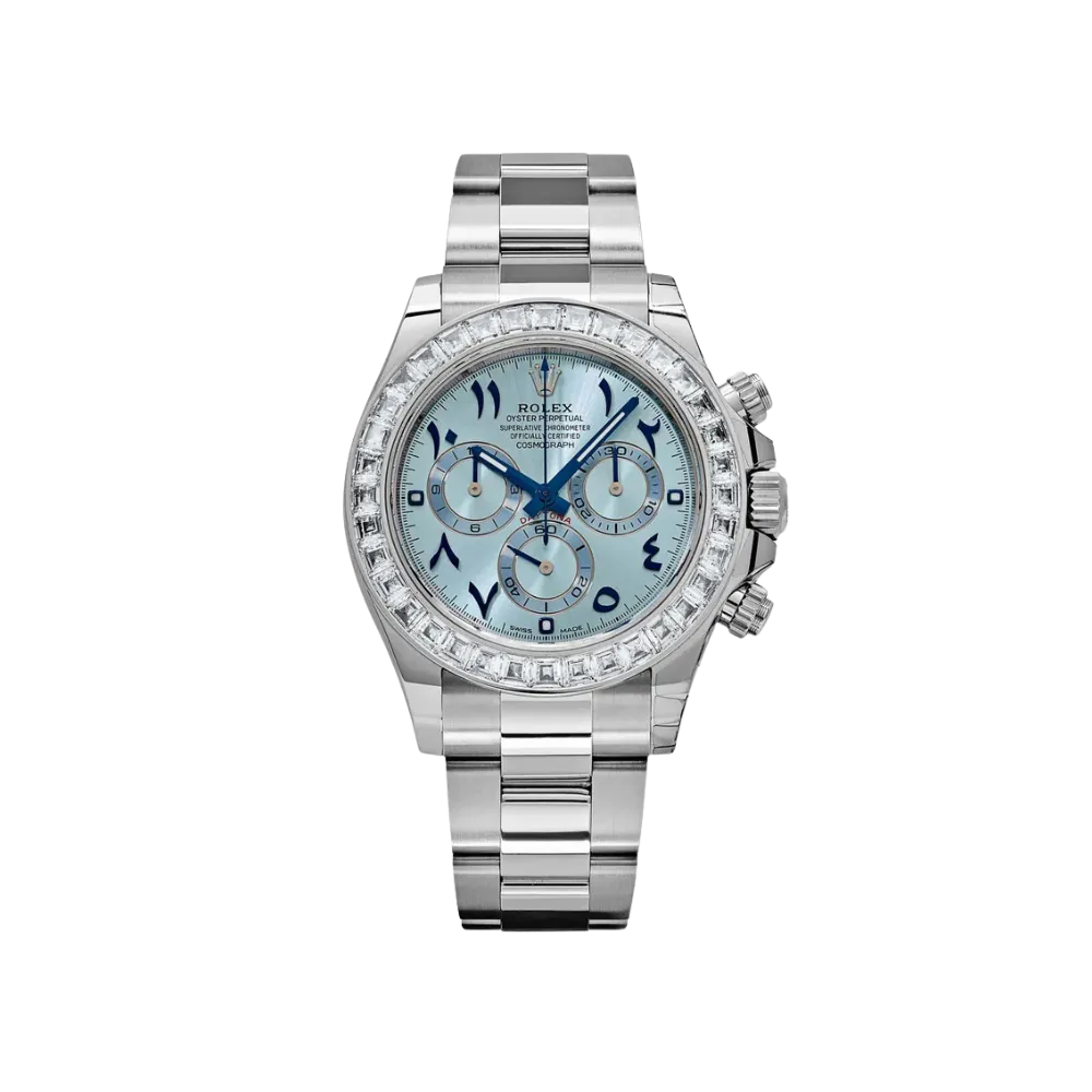 Rolex Daytona 116576TBR Platinum Diamond Ice Blue Arabic Dial