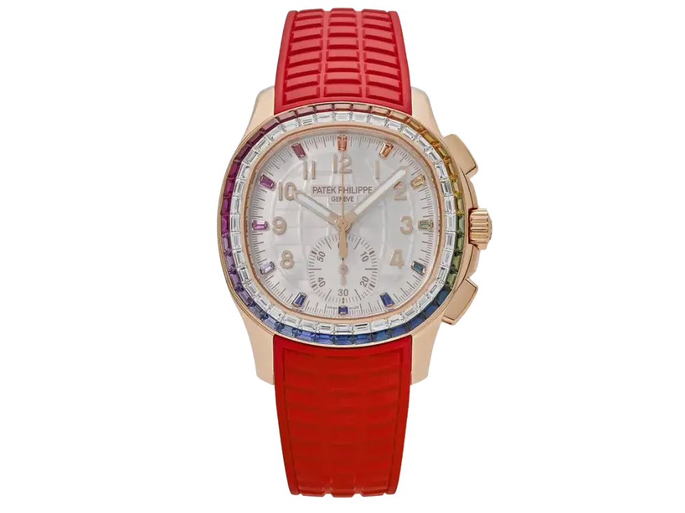 Patek Philippe Aquanaut Luce 7968/300R-001 Rose Gold 'Rainbow' Bezel Mother Of Pearl Dial