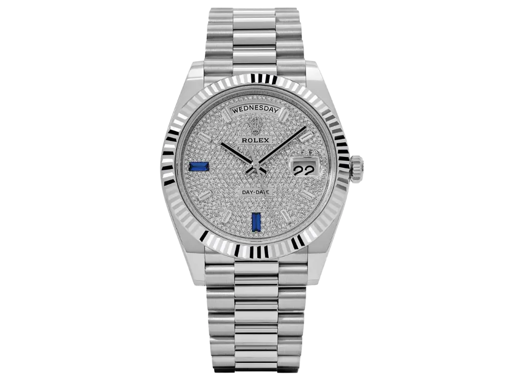 Rolex Day-Date 40 228236 Platinum Pavé Diamond Dial