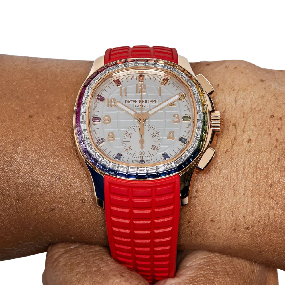 Patek Philippe Aquanaut Luce 7968/300R-001 Rose Gold 'Rainbow' Bezel Mother Of Pearl Dial - Image 2