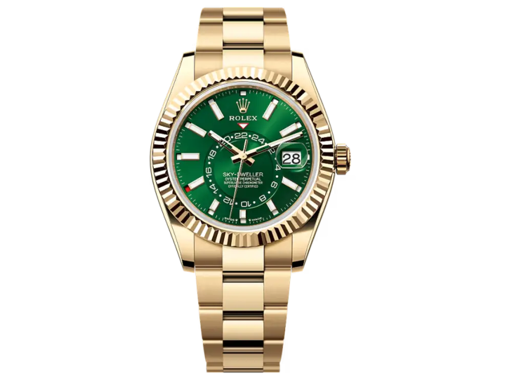 Rolex Sky-Dweller 42mm Yellow Gold Green 336938-0007
