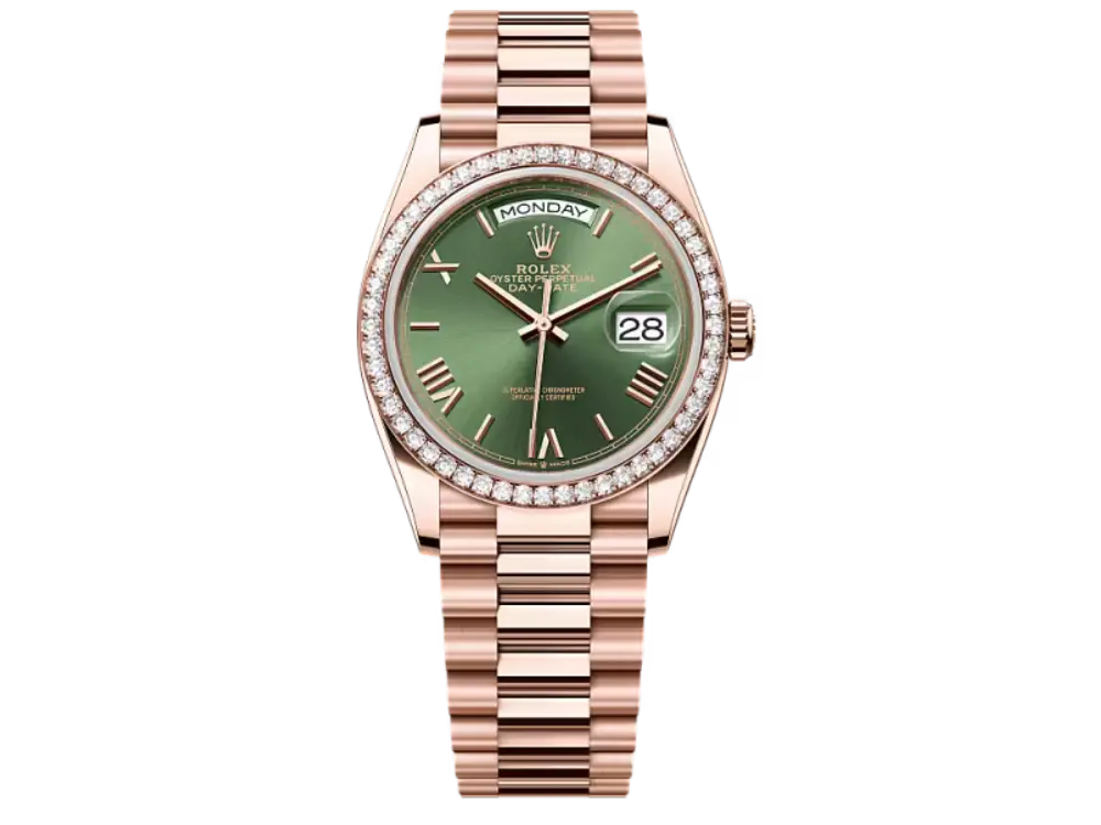 Rolex Day-Date 36 – Green Dial and Diamonds Ref. 128345RBR-0085