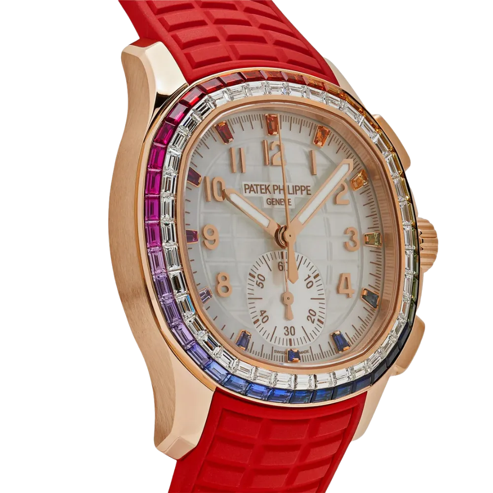 Patek Philippe Aquanaut Luce 7968/300R-001 Rose Gold 'Rainbow' Bezel Mother Of Pearl Dial - Image 3