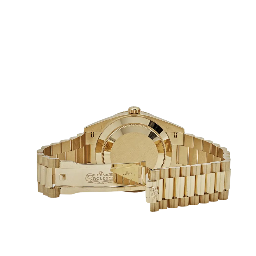 Rolex Day-Date 40 228398TBR Yellow Gold Onyx Baguette Diamond Dial Baguette Bezel - Image 5