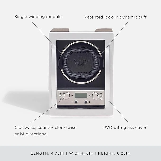 WOLF Module 4.1 Stackable Single Watch Winder w/Cover – 2 Units - Image 5