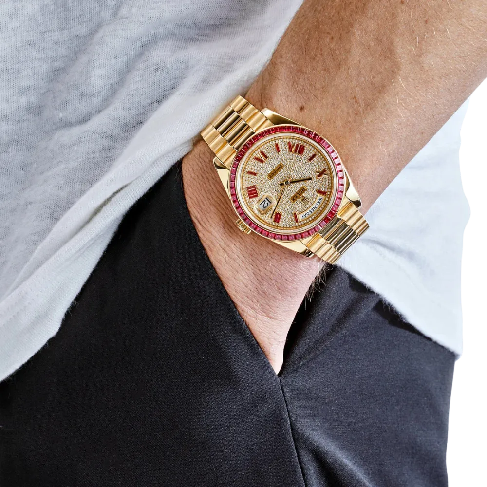 Rolex Day-Date 40 228398TRU Yellow Gold Roman Dial Ruby Bezel - Image 6