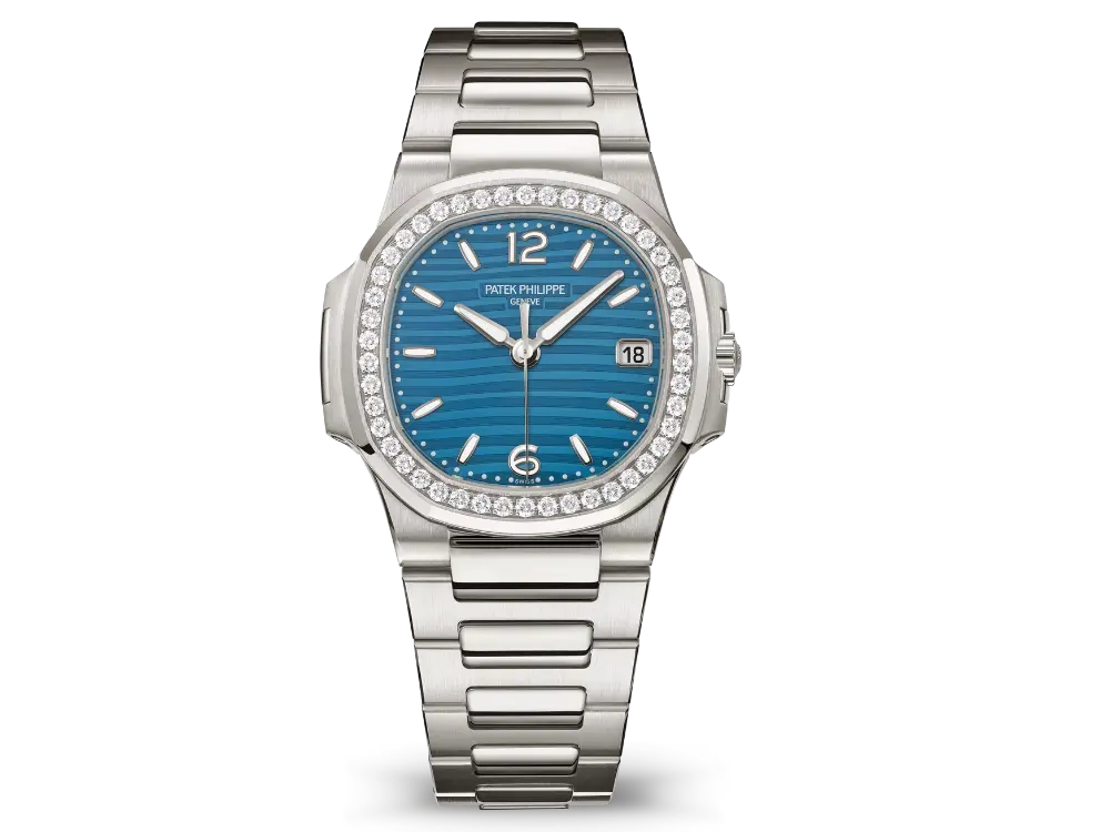 Patek Philippe Nautilus 7010/1G-013 'Ladies' White Gold Blue Dial Diamond Bezel (2025)