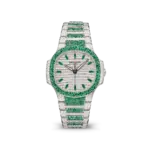 Patek Philippe Nautilus 7118/1453G 'Ladies Haute Joaillerie' White Gold Diamond Emerald Set