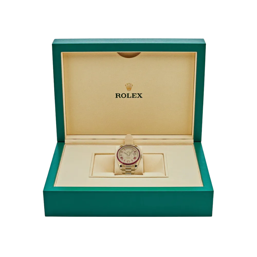 Rolex Day-Date 40 228398TRU Yellow Gold Roman Dial Ruby Bezel - Image 7
