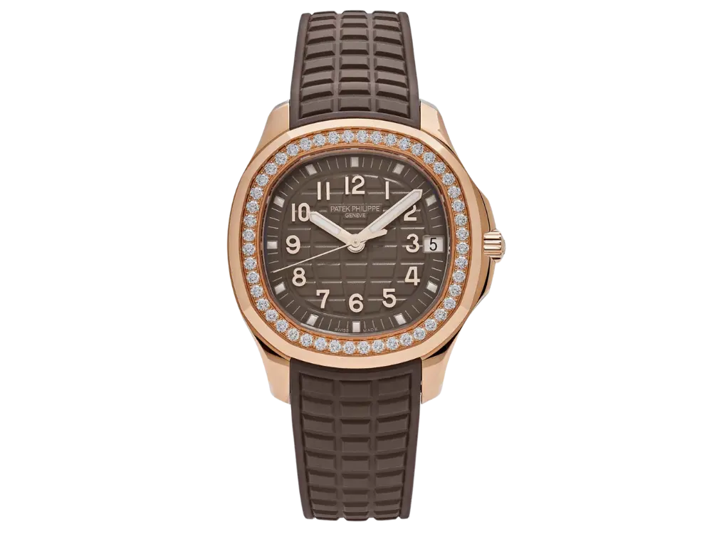 Patek Philippe Aquanaut 5268/200R-010 Rose Gold Taupe Brown Dial Diamond Bezel