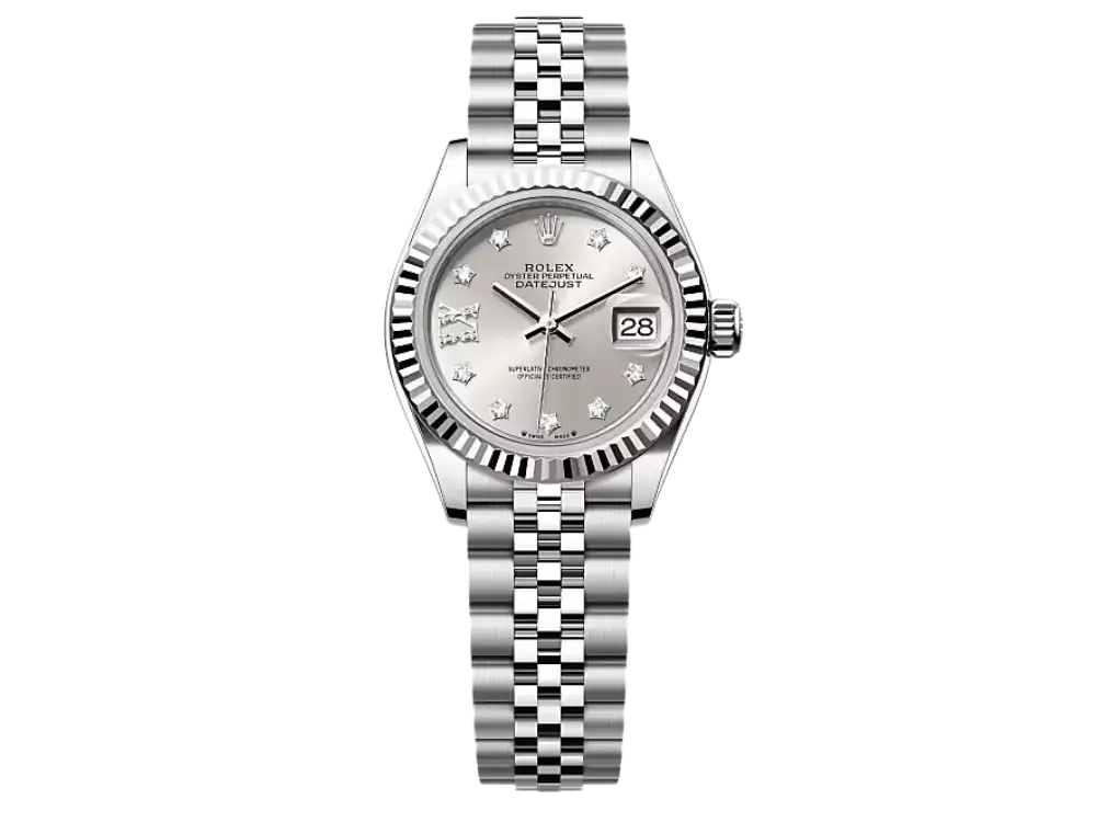 Rolex Lady-Datejust 28, Oystersteel and 18k White Gold, Ref#279174-0021