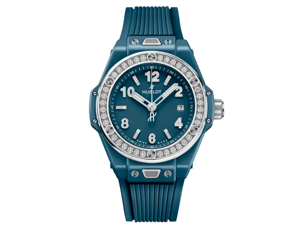 Big Bang One Click Petrol Blue Ceramic Diamonds Ref. 485.ES.5171.RX.1204